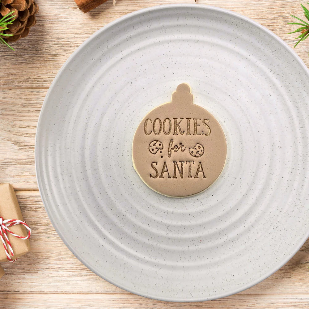 Custom Cookie Cutters Embosser - Cookies for Santa.