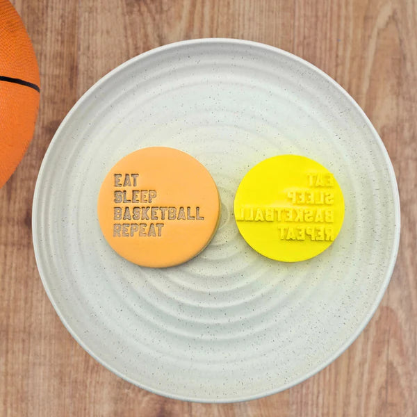 Custom Cookie Cutters - Eat, Sleep, Basketball, Repeat - Embosser