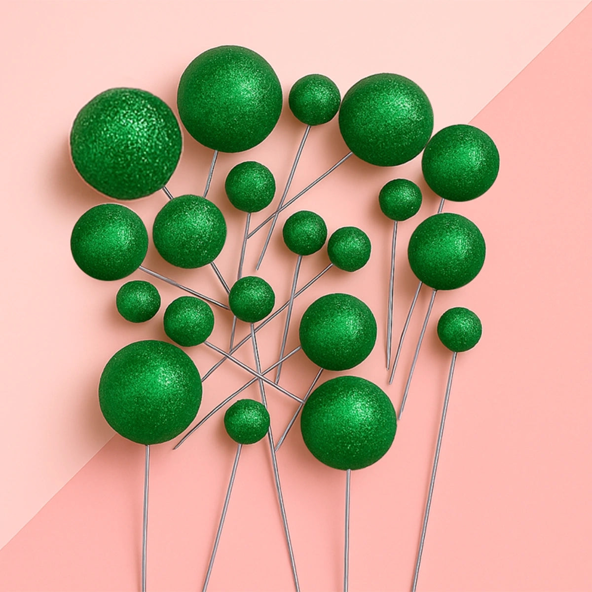 Iconic - Glitter Green - Ball Toppers - 20PCS