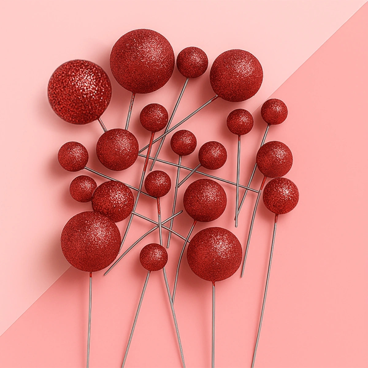 Iconic - Glitter Red - Ball Toppers - 20PCS