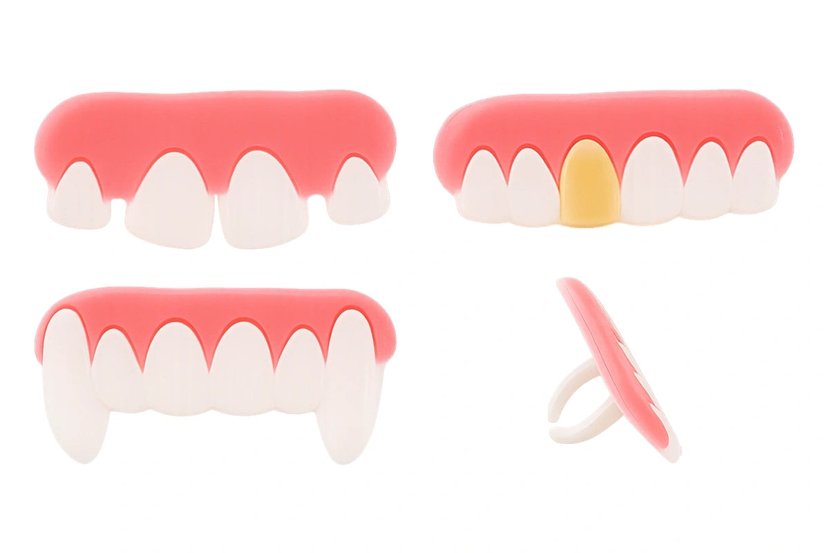 Iconic - Teeth and Gum Cupcake Rings - 6Pk