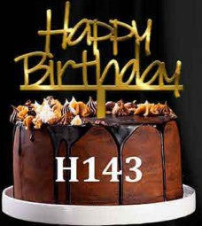 Acrylic Cake Topper - Happy Birthday - Gold