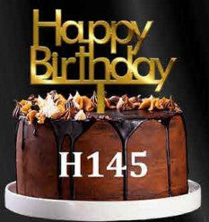 Acrylic Cake Topper - Happy Birthday - Gold