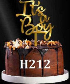 Acrylic Cake Topper - It's A Boy - Gold