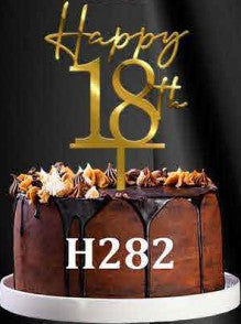Acrylic Cake Topper - Happy 18th - Gold