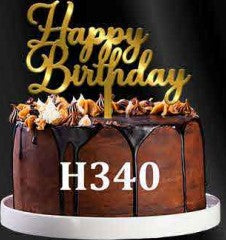 Acrylic Cake Topper - Happy Birthday - Gold