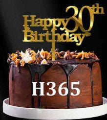 Acrylic Cake Topper - Happy 3Oth Birthday - Gold