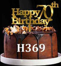 Acrylic Cake Topper - Happy 70th Birthday - Gold