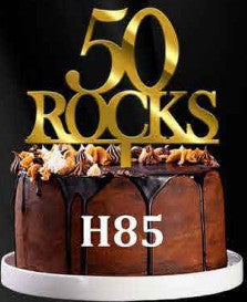 Acrylic Cake Topper - 50 Rocks - Gold