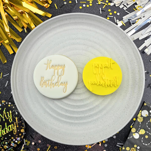 Custom Cookie Cutters Embosser - Happy Birthday V2.