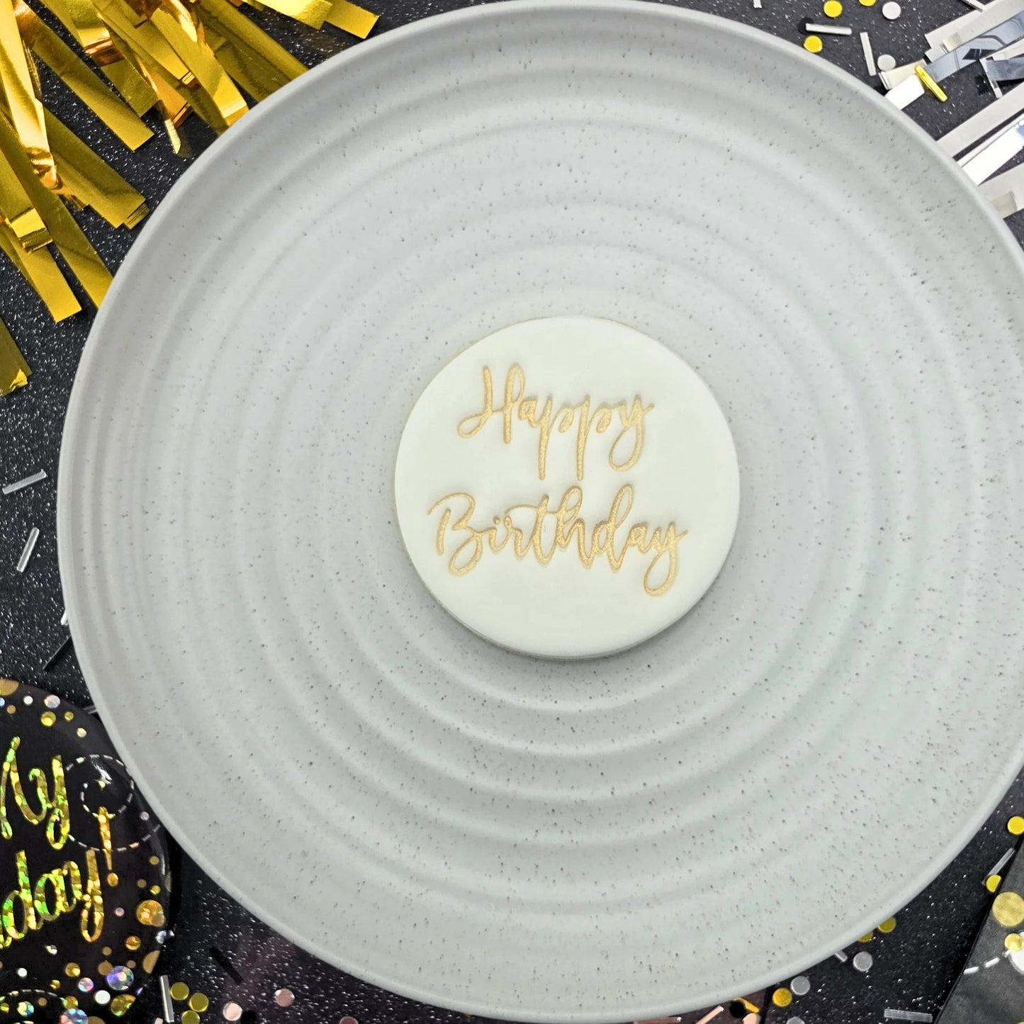 Custom Cookie Cutters Embosser - Happy Birthday V4.