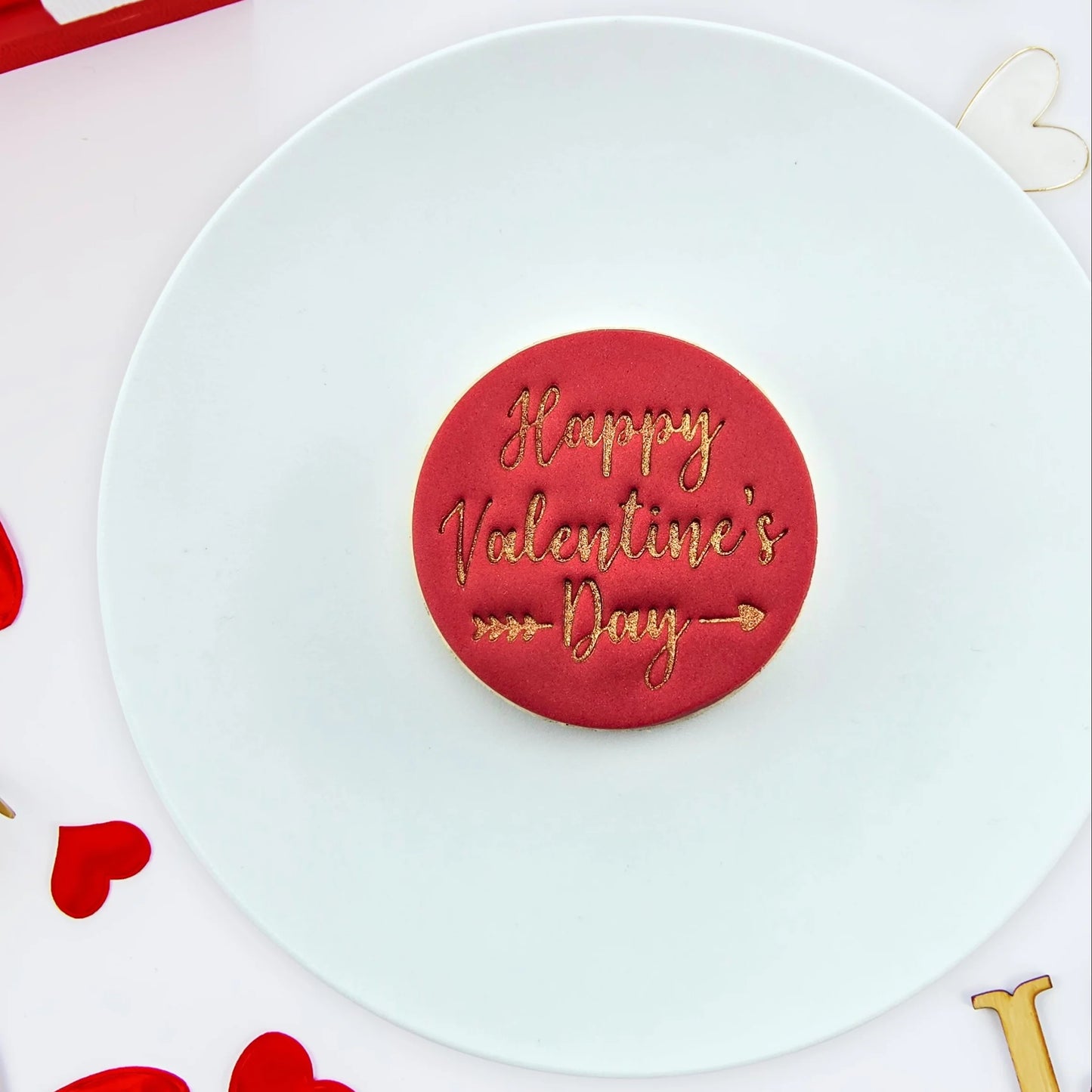 Custom Cookie Cutters Embosser - Happy Valentine's Day.