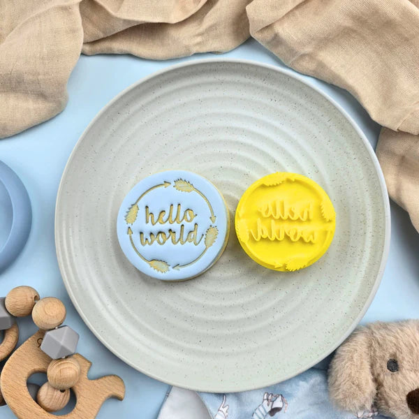 Custom Cookie Cutters Embosser - Hello World.