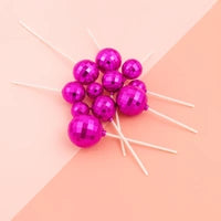 Iconic - Pink - Disco Ball Toppers - 12PCS