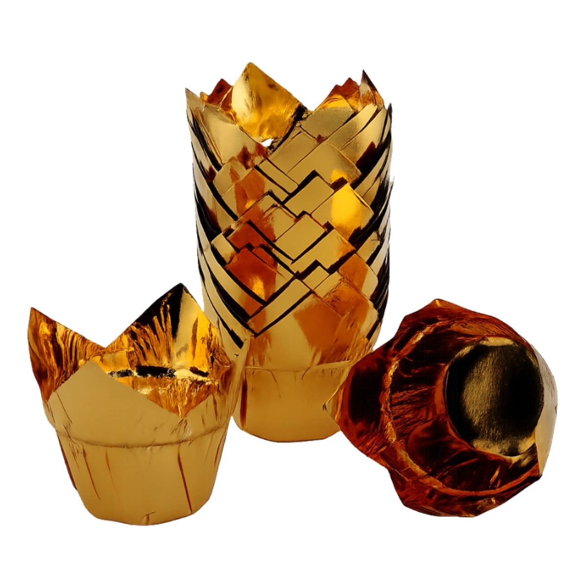 Iconic - 25Pk Gold Foil Tulip Muffin Liners