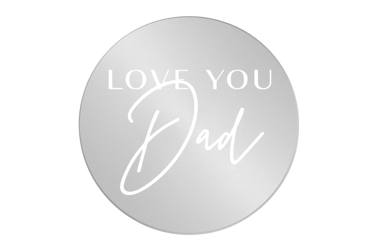 Acrylic Toppers - Love You Dad - 6Pk - Silver