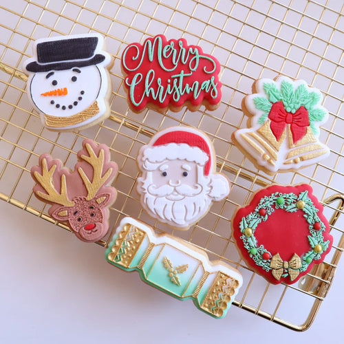 Custom Cookie Cutter - Mini Christmas Full 7 Cutter and Debosser Set