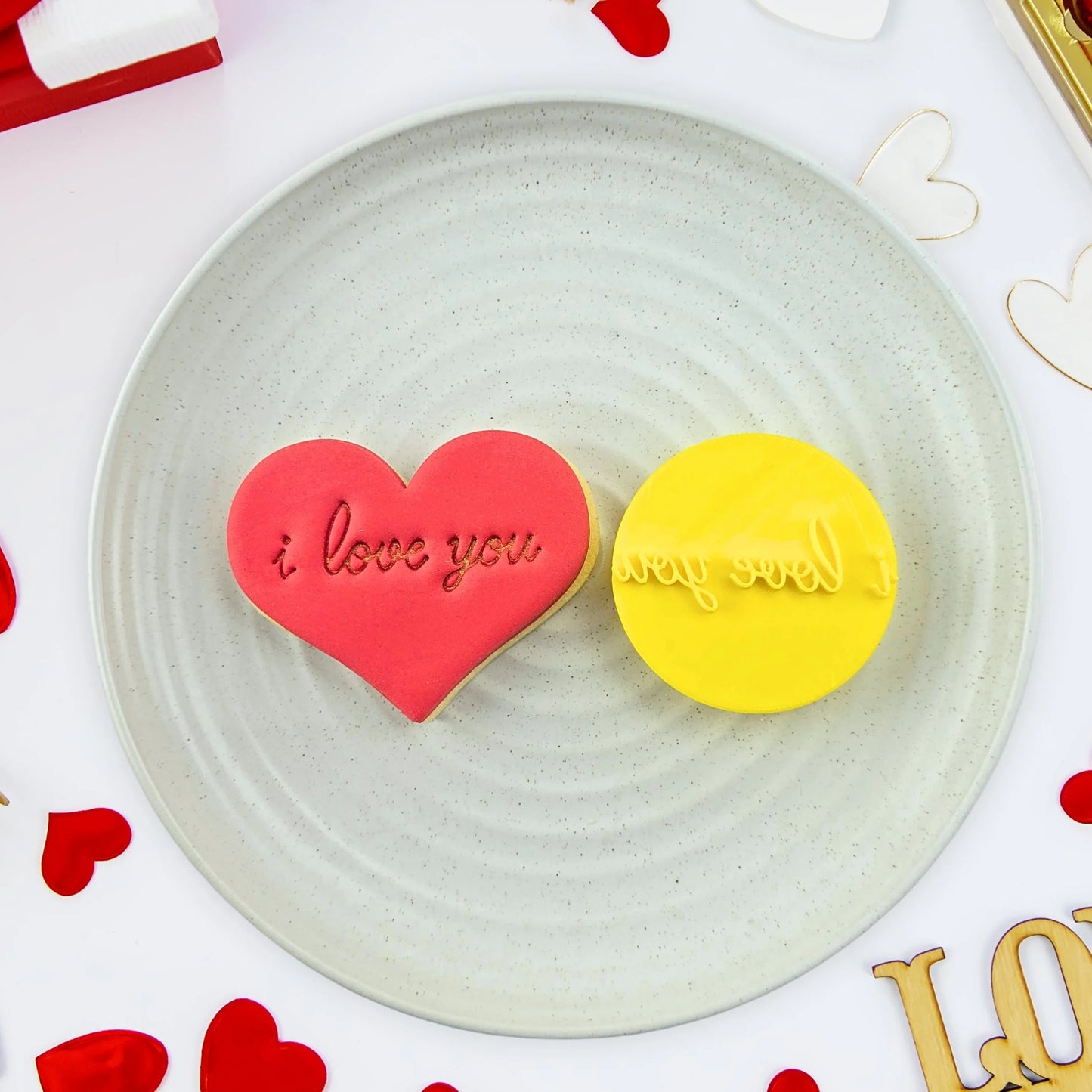 Custom Cookie Cutters Embosser - I love you.
