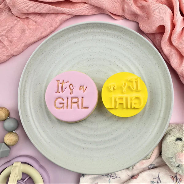 Custom Cookie Cutters Embosser - It's a Girl.