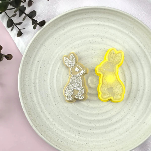 Custom Cookie Cutter - Mini Bunny Rabbit Debosser & Cutter Set.