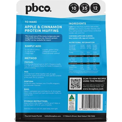 PBCO. Protein Muffin Mix Plant Protein 340G