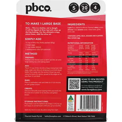 PBCO. Protein Pizza Base 320G