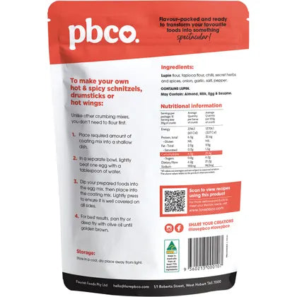 PBCO. Low Carb Crumb Hot and Spicy 300g