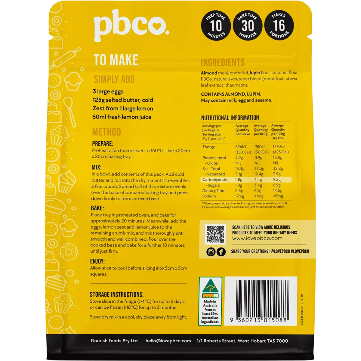 PB CO Lemon Slice Low Carb 300g