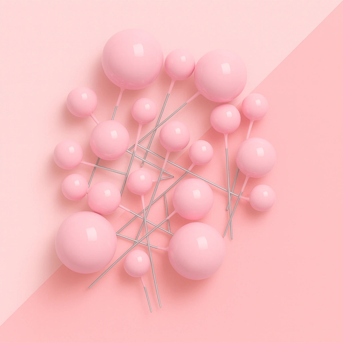 Iconic - Pink Gloss - Ball Toppers - 20PCS