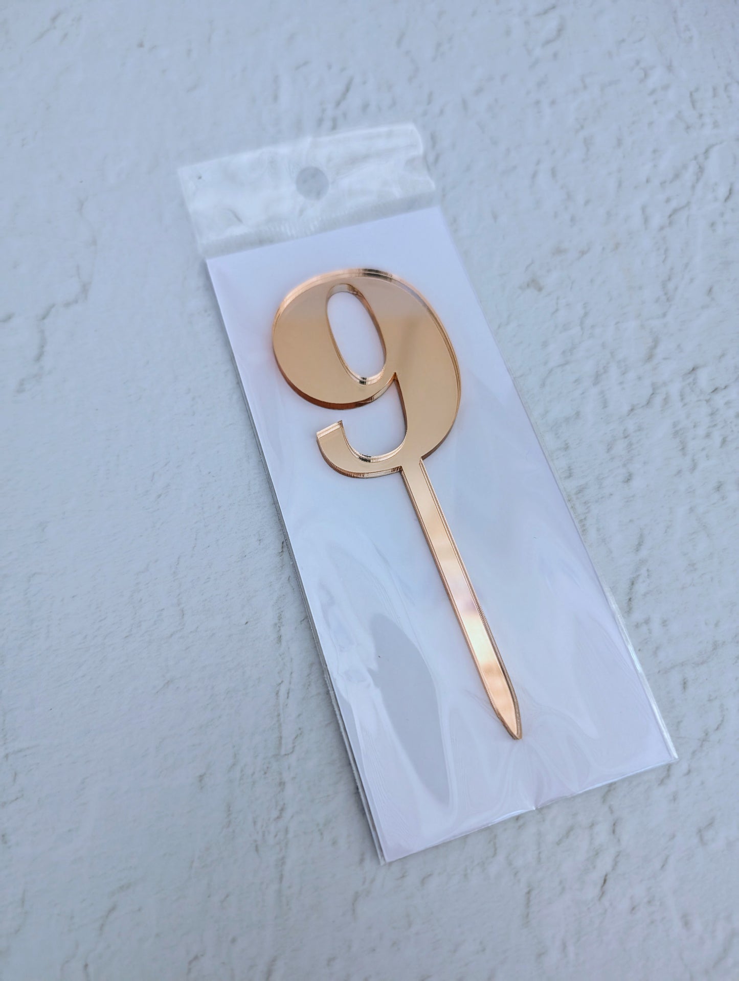 Number 0-9 - Cake Topper - Rose Gold.