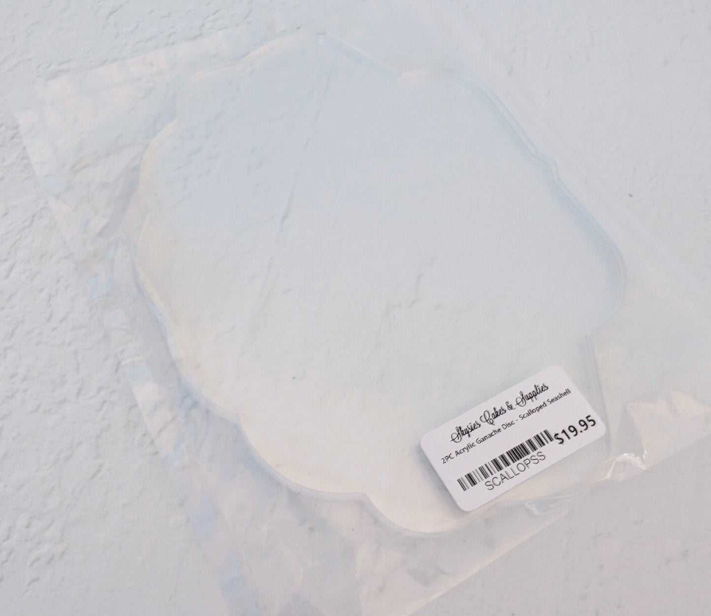2PC Acrylic Ganache Disc - Scalloped Seashell