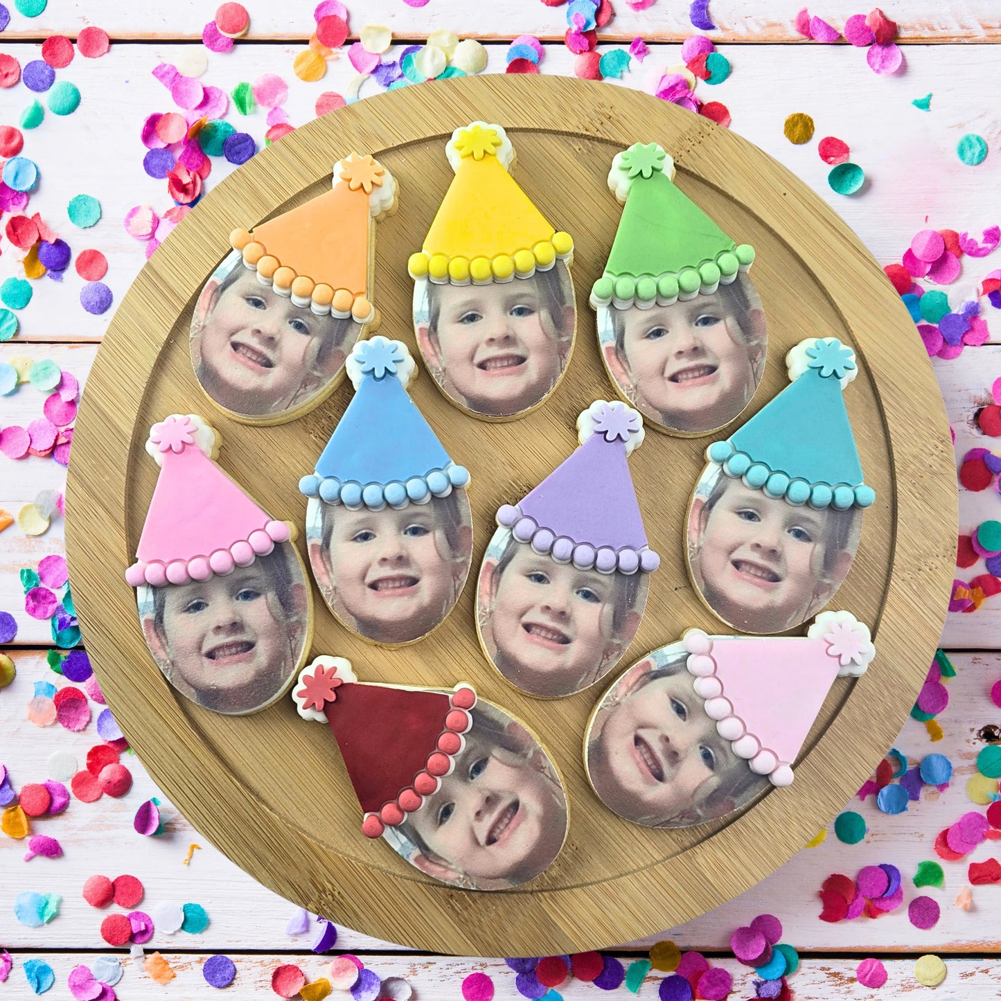 Custom Cookie Cutter - Party Hat Face - Cutter & Debosser