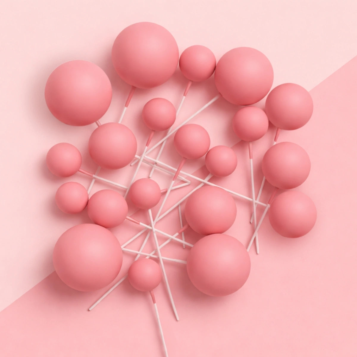 Iconic - Rose Pink - Matte Ball Toppers - 20PCS