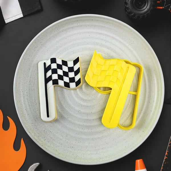 Custom Cookie Cutters - Race Flag Cutter & Debosser Set