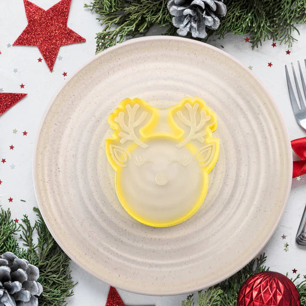 Custom Cookie Cutter - Rudolph Reindeer - Cutter & Debosser Set