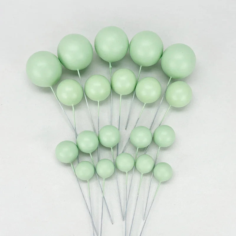 5PC Ball Topper - Sage Green - Assorted Sizes.