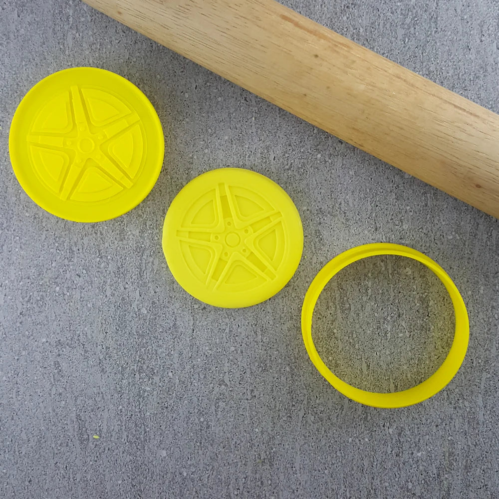 Custom Cookie Cutters 3D Embosser and Cutter Set - Mag Wheel.