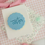 Custom Cookie Cutters - (SweetP) - Happy Easter Text Stamp