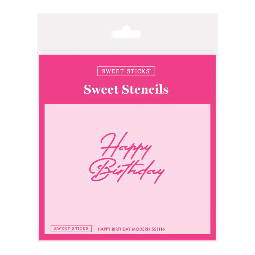 Sweet Sticks Stencil - Happy Birthday Modern