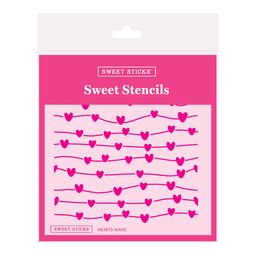 Sweet Sticks Stencil - Hearts Wave