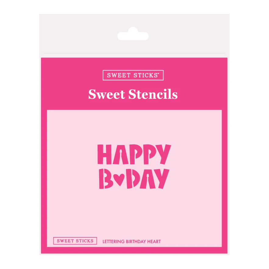 Sweet Sticks Stencil - Lettering Birthday Heart