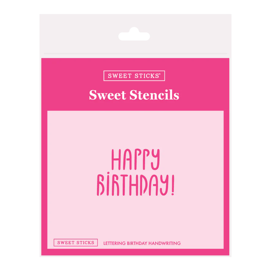 Sweet Sticks Stencil - Lettering Birthday Handwriting