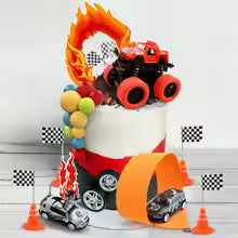 Truck and Race Car Theme Cake Topper