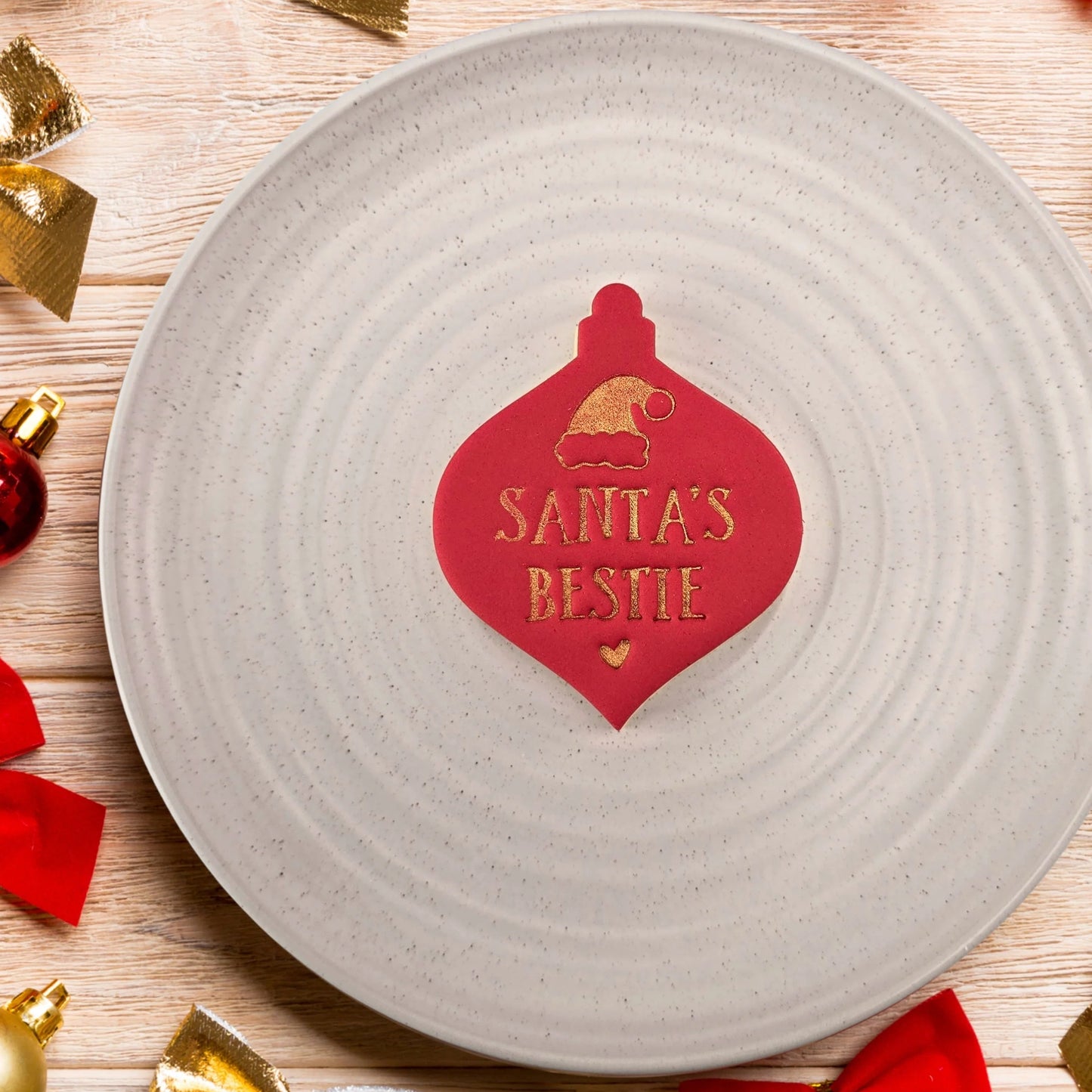 Custom Cookie Cutters Embosser - Santa's Bestie.