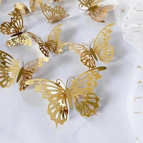 Gold E Butterflies - 12PC