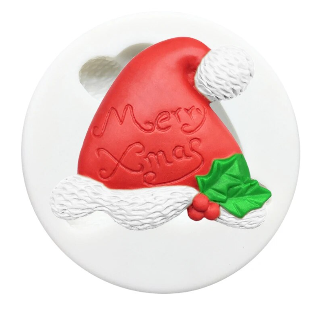 Silicone Mould - Christmas Hat (Merry Xmas) - S497