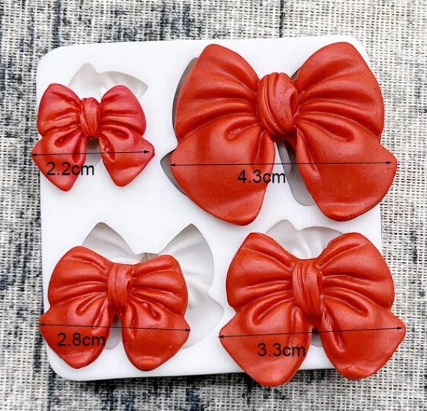 Silicone Mould - 4PC Bow - S490