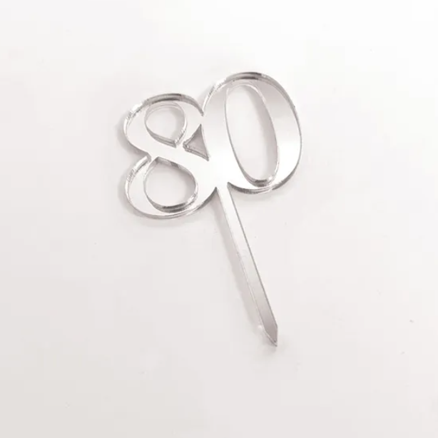 Cake Craft Single Cupcake / Mini Acrylic Topper - 80 - Assorted Colours