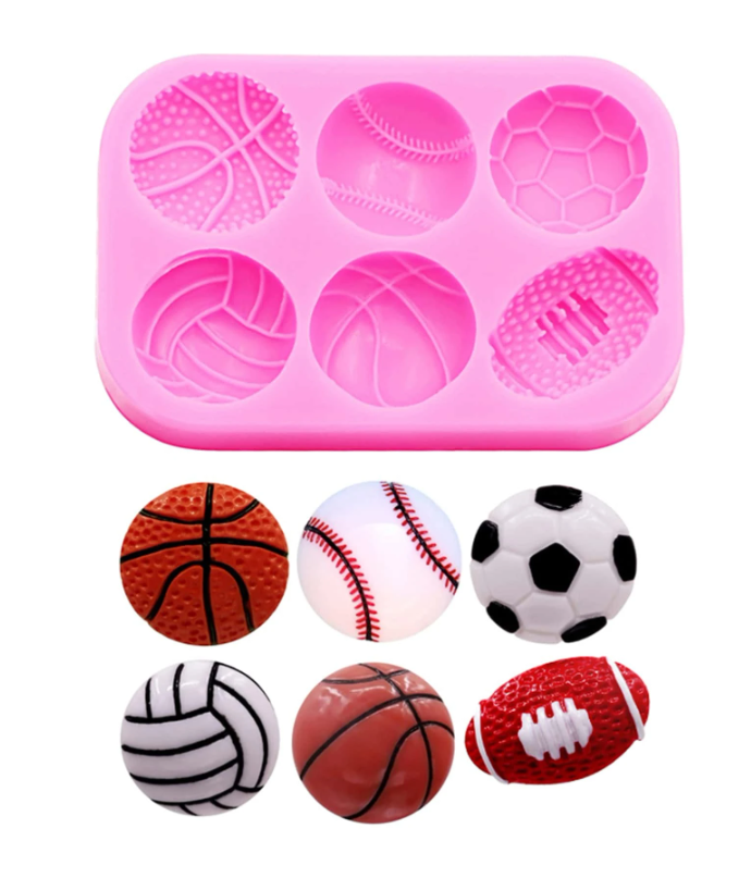 Silicone Mould - 6PC Sports Ball Set V2 - S515