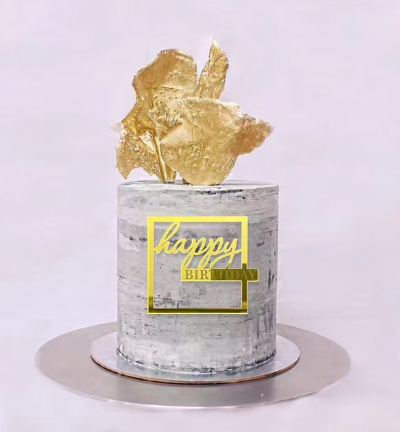 Acrylic Cake Fropper - Happy Birthday Square - Assorted Colours